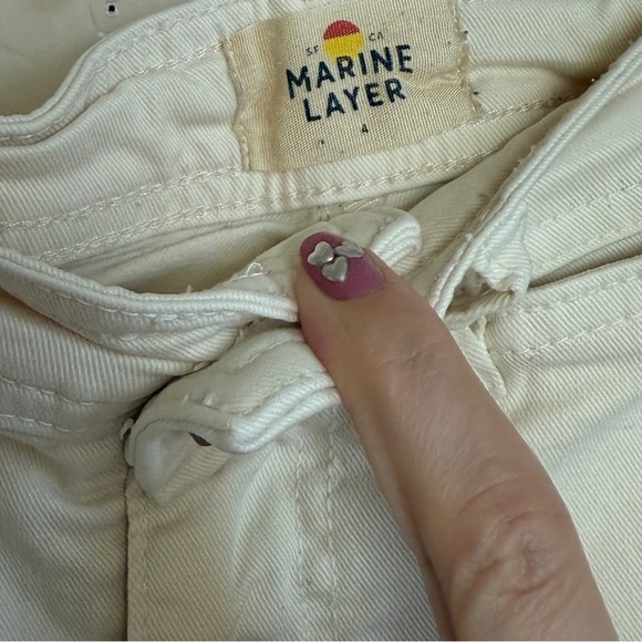 Marine Layer Bridget Full Length Raw Hem Pants Trousers High Waisted Wide Leg 4 - Picture 7 of 11